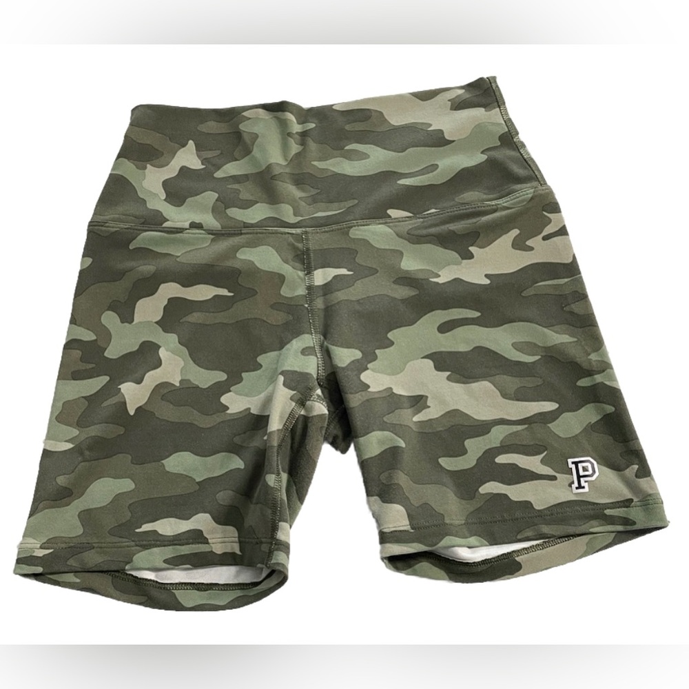 Victoria’s Secret PINK Ultimate High Waist Bike Shorts Camo Green Women’s Size S - Picture 3 of 9
